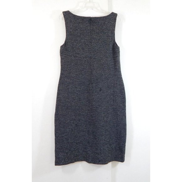 ST JOHN COLLECTION MARIE GRAY sweater dress knit FLAWED sleeveless black gray 12 - Picture 6 of 11